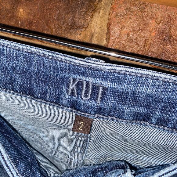 Kut From The Kloth Blue Denim Cuffed Boyfriend Jean Shorts Women's Size 2 - Picture 3 of 6